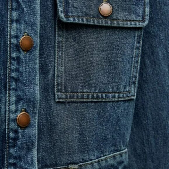 ZARA FRONT POCKETS DENIM JUMPSUIT - Picture 7 of 10